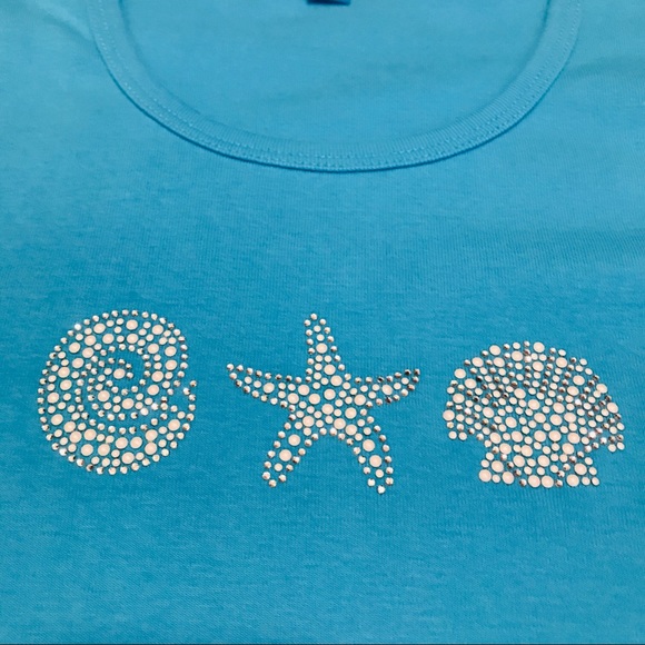 NWOT Sea Salt Women’s Top w/ beads/rhinestones szS - Picture 3 of 8